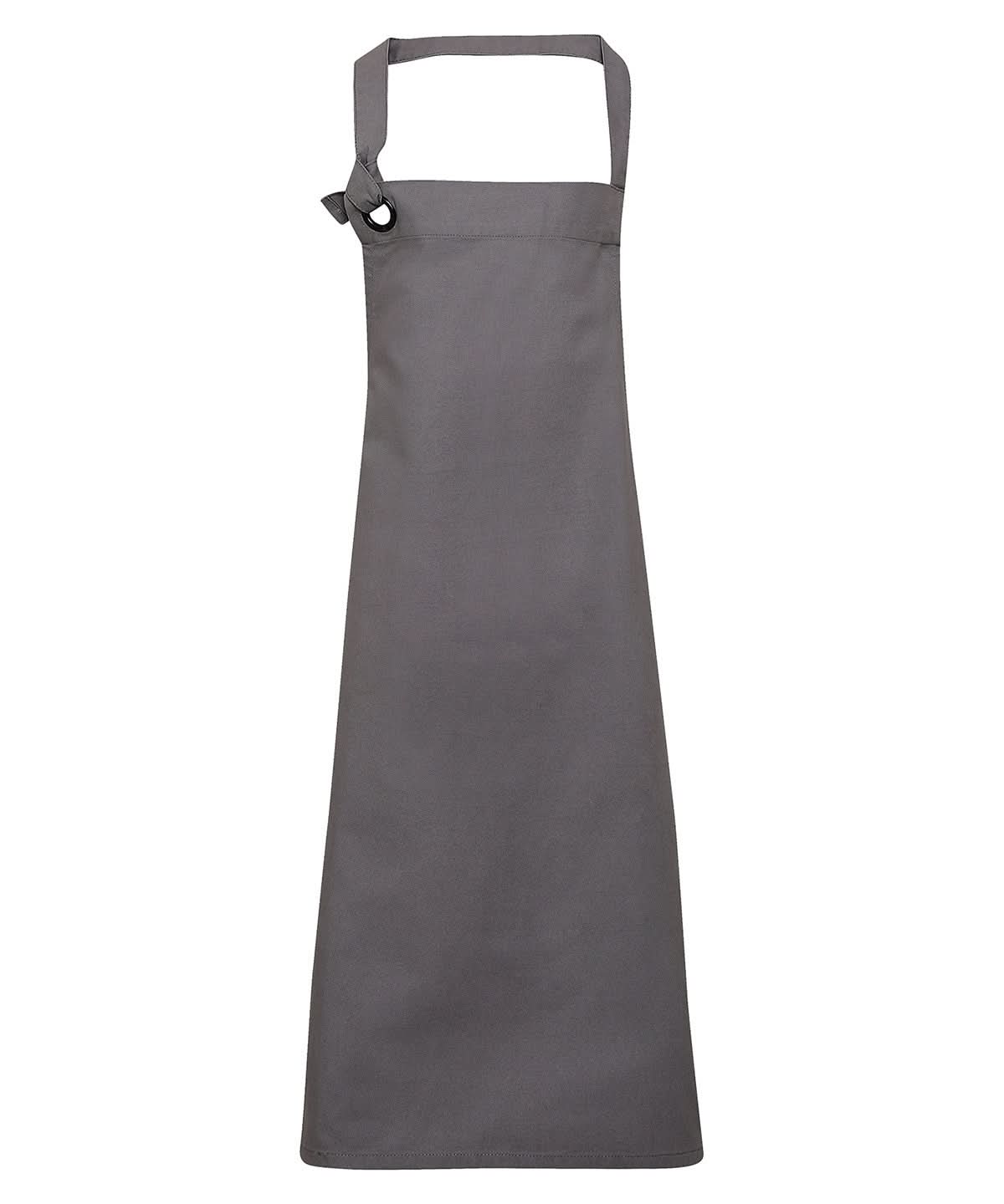Premier Calibre heavy cotton canvas bib apron PR130 - Dark Grey One size - Customisable Apron