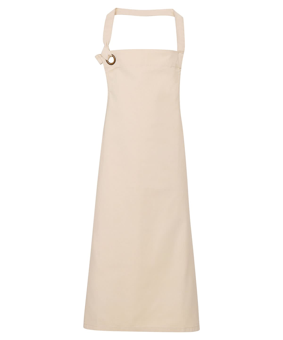Premier Calibre heavy cotton canvas bib apron PR130 - Natural One size - Customisable Apron
