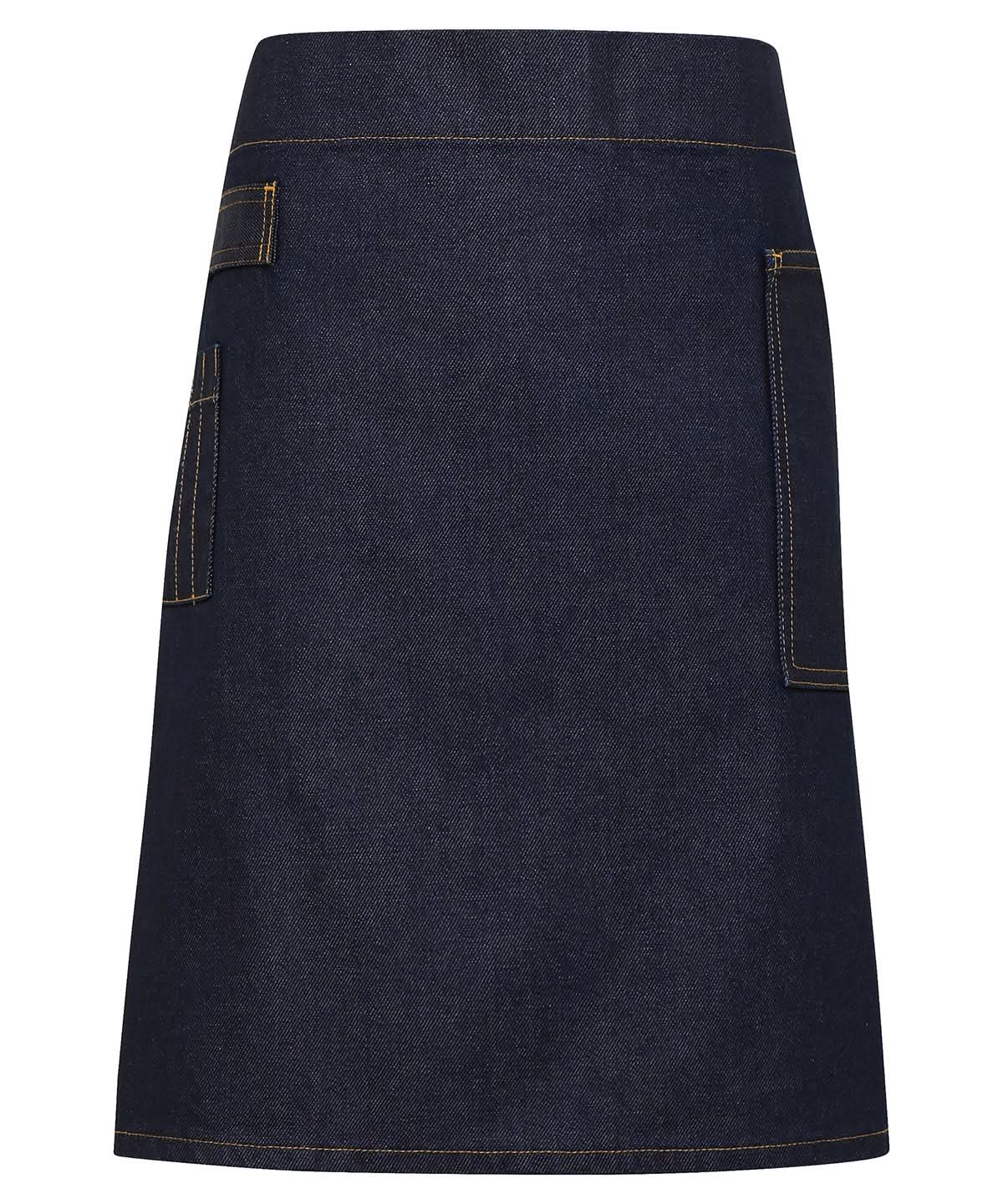 Premier Division waxed look denim waist apron PR135 - Indigo Denim One size - Customisable Apron