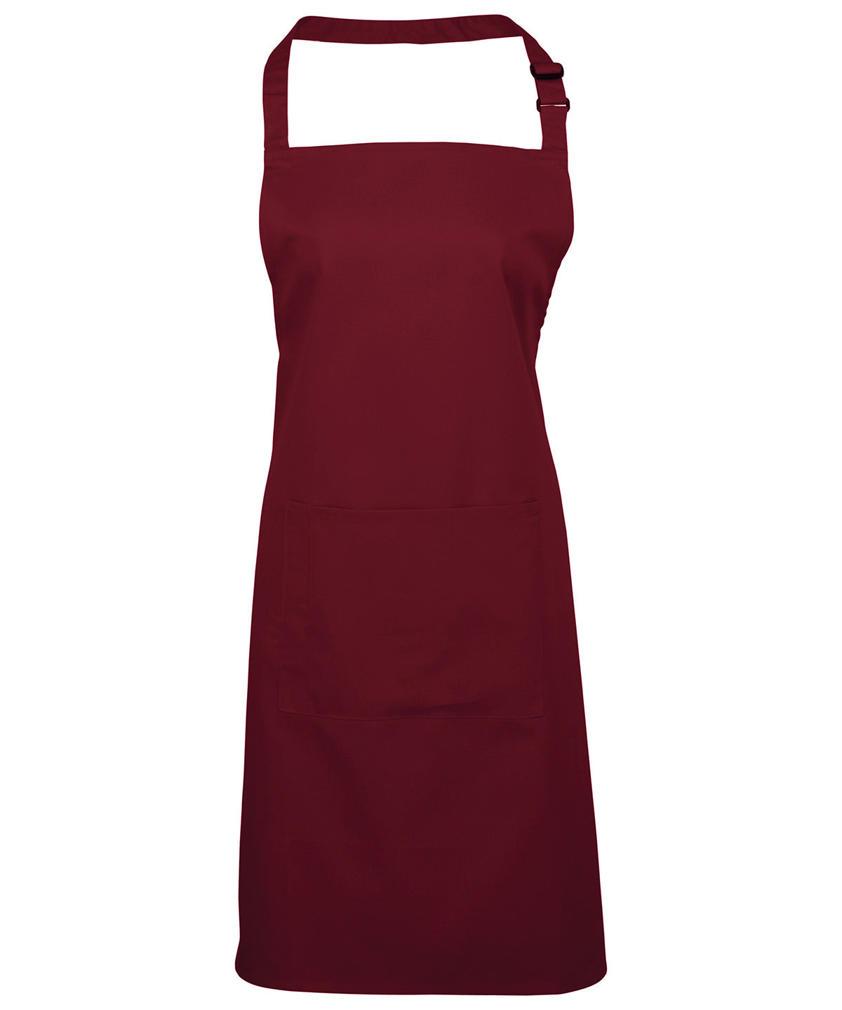 12 x Popular Bib Aprons with Pocket + Free Logo - Burgundy One size - Customisable Bundle