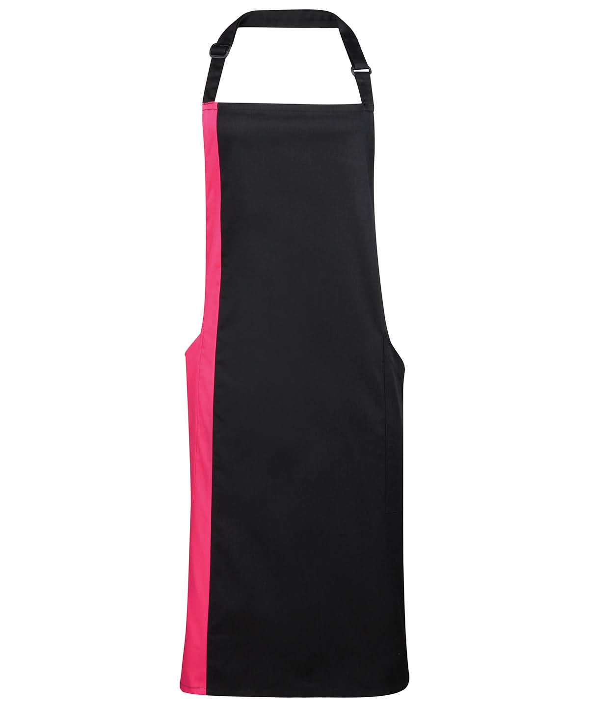 Premier Contrast bib apron PR162 - Black Hot Pink One size - Customisable Apron