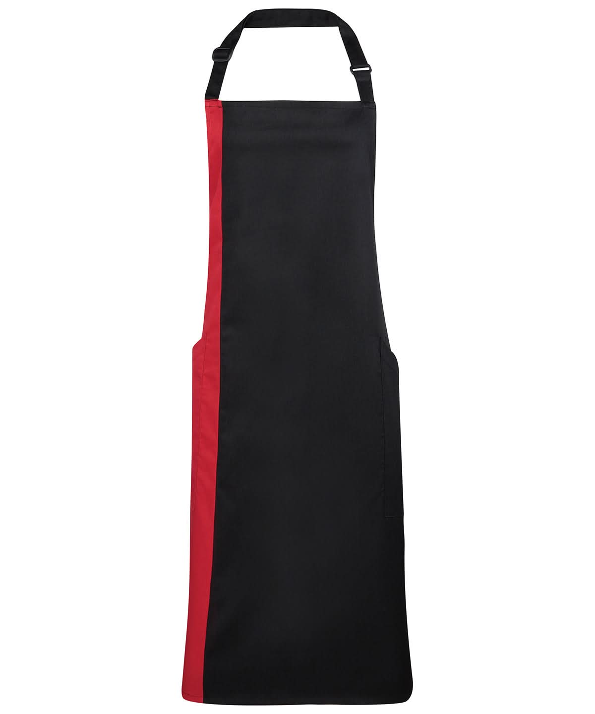 Premier Contrast bib apron PR162 - Black Red One size - Customisable Apron