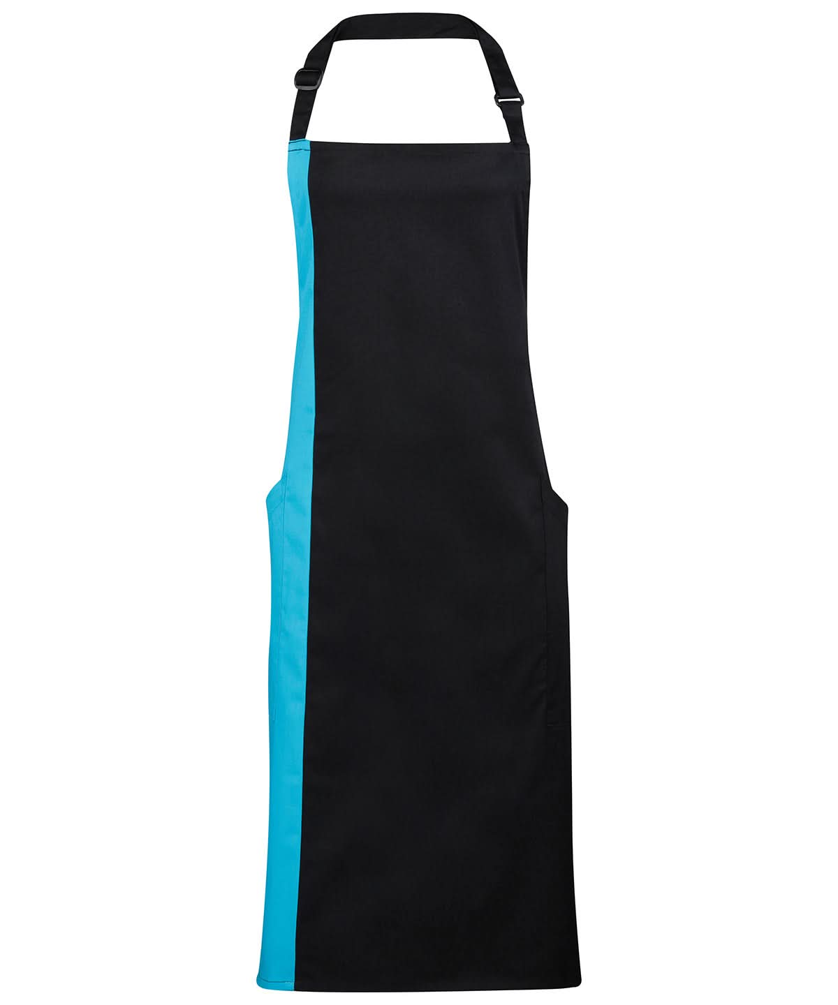 Premier Contrast bib apron PR162 - Black Turquoise One size - Customisable Apron