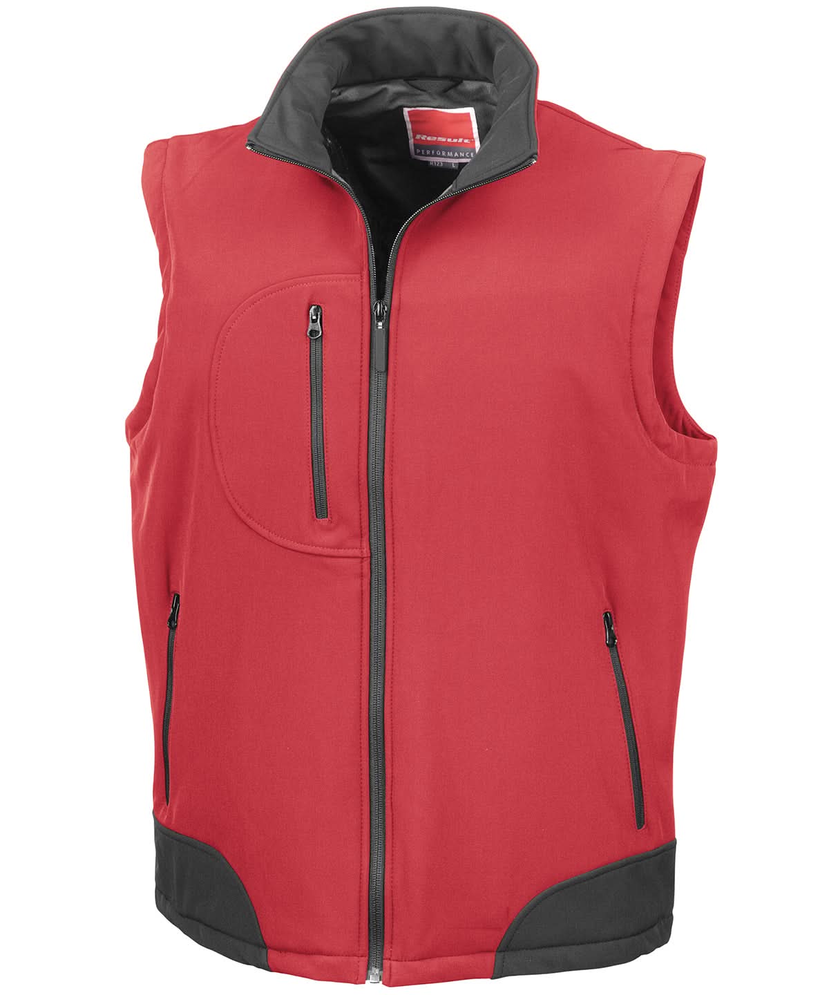 Result Softshell bodywarmer R123A - Red Black - Customisable Gilets & Body Warmers