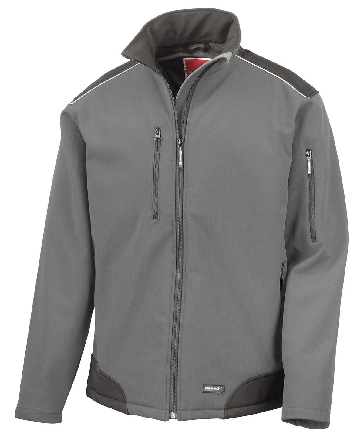 Result Workguard Ripstop softshell workwear jacket R124A - Grey Black - Customisable Softshell Jacket