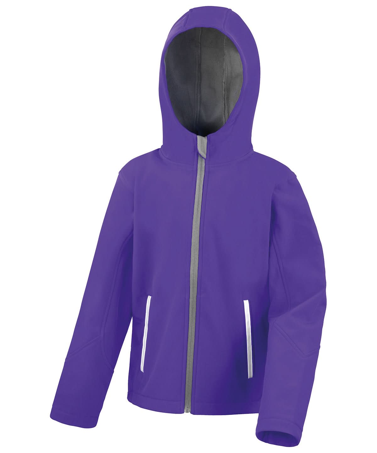 Result Core Core junior TX performance hooded softshell jacket R224J - Purple Grey - Customisable Softshell Jacket