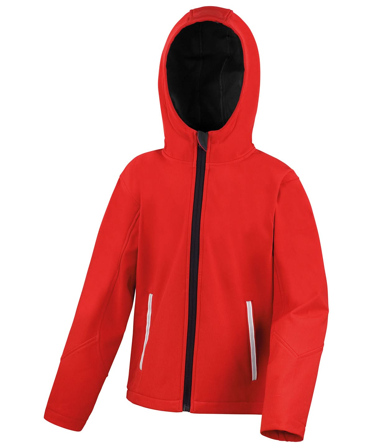 Result Core Core junior TX performance hooded softshell jacket R224J - Red Black - Customisable Softshell Jacket