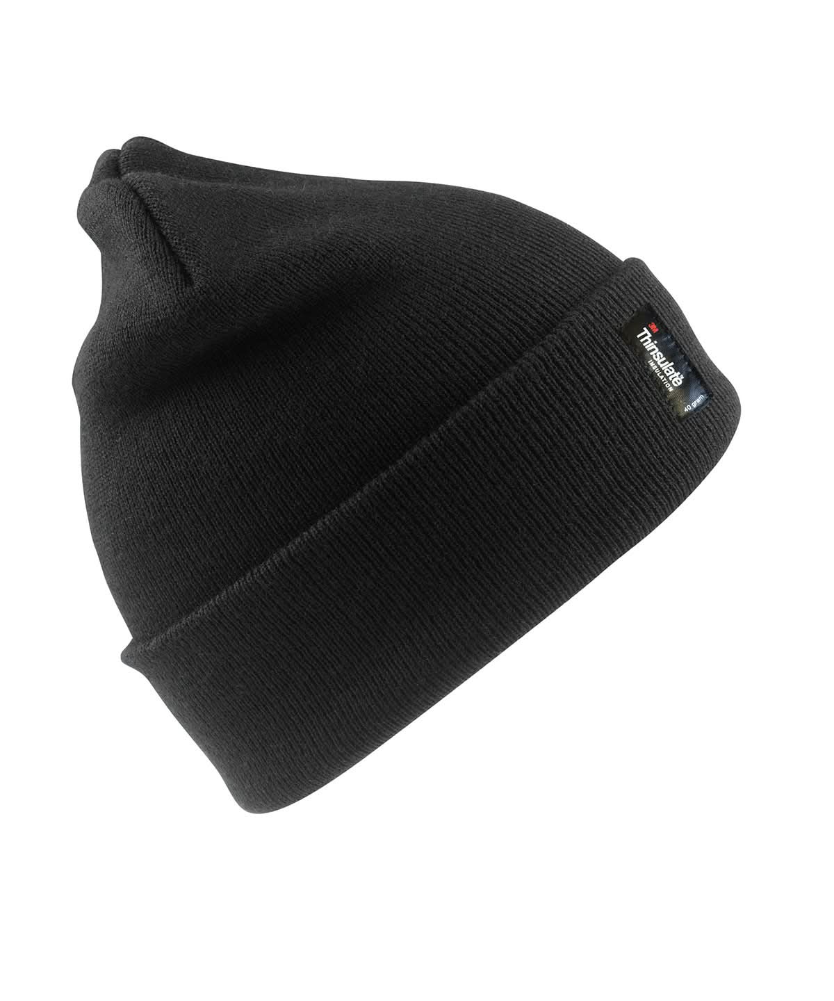 Result Winter Essentials Heavyweight Thinsulate hat RC033 - Black One size - Customisable Hats