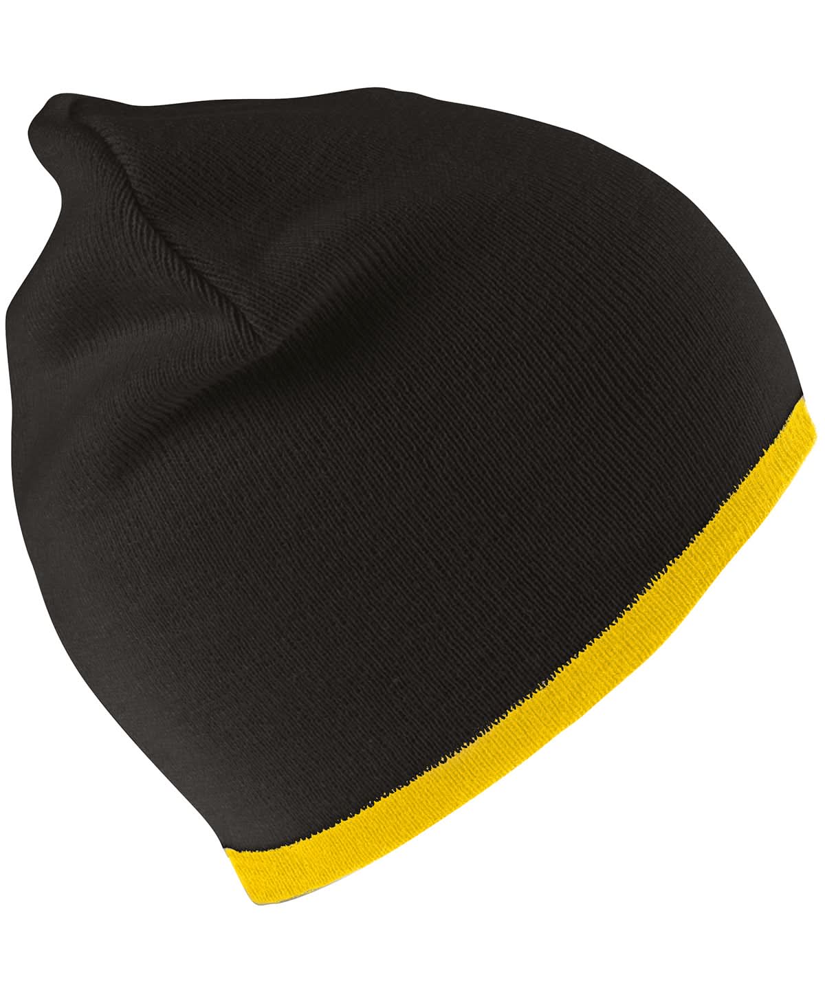 Result Winter Essentials Reversible fashion fit hat RC046 - Black Yellow One size - Customisable Hats