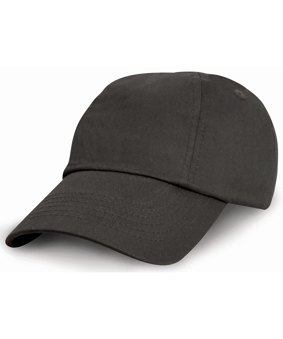 Result Headwear Junior low profile cotton cap RC18J - Black One size - Customisable Caps