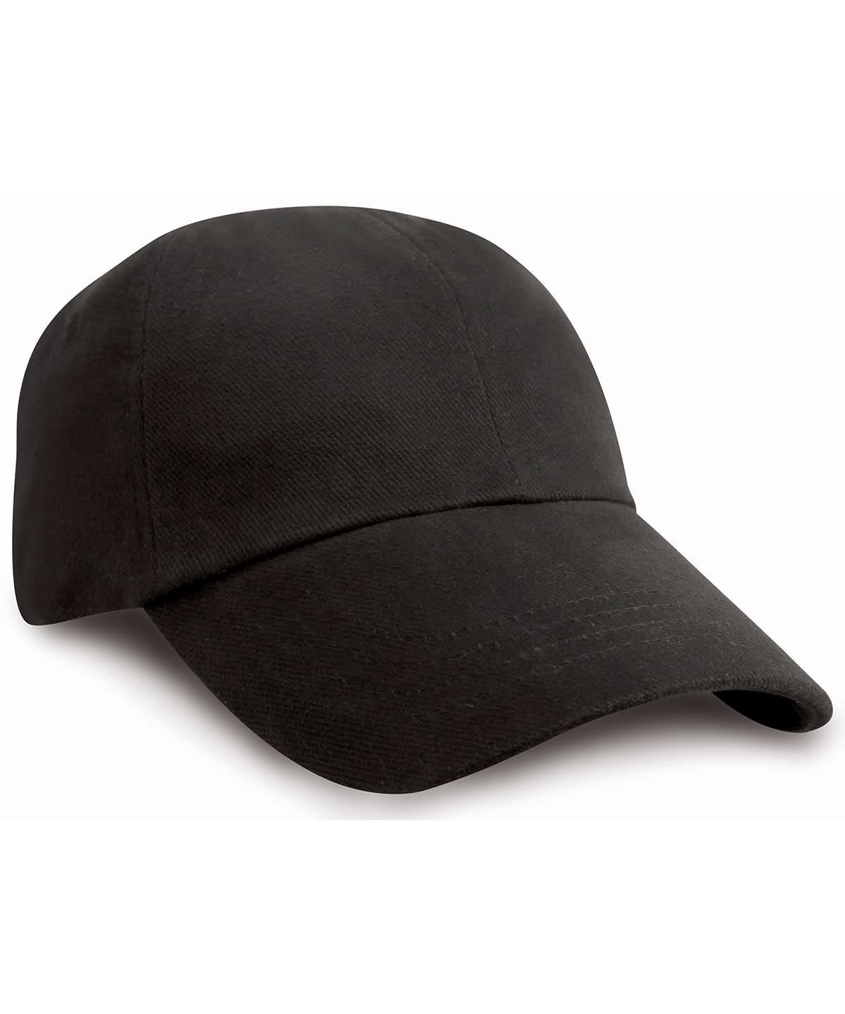 Result Headwear Low profile heavy brushed cotton cap RC24X - Black One size - Customisable Caps