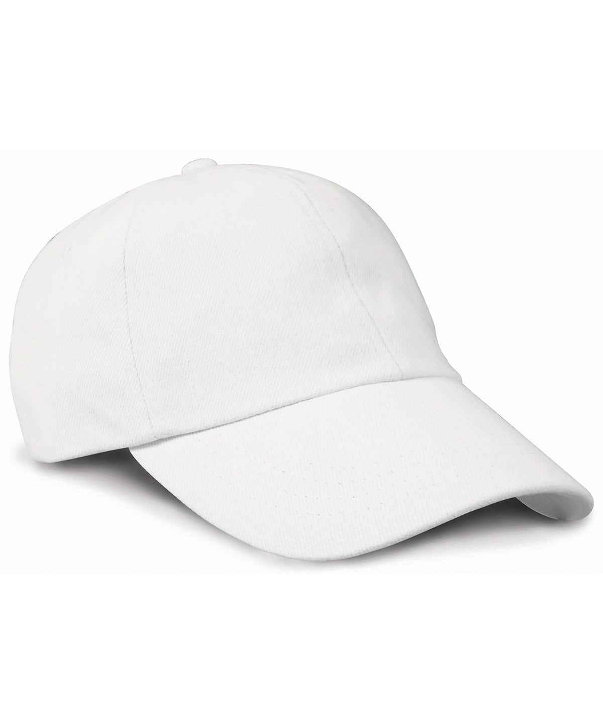 Result Headwear Low profile heavy brushed cotton cap RC24X - White One size - Customisable Caps