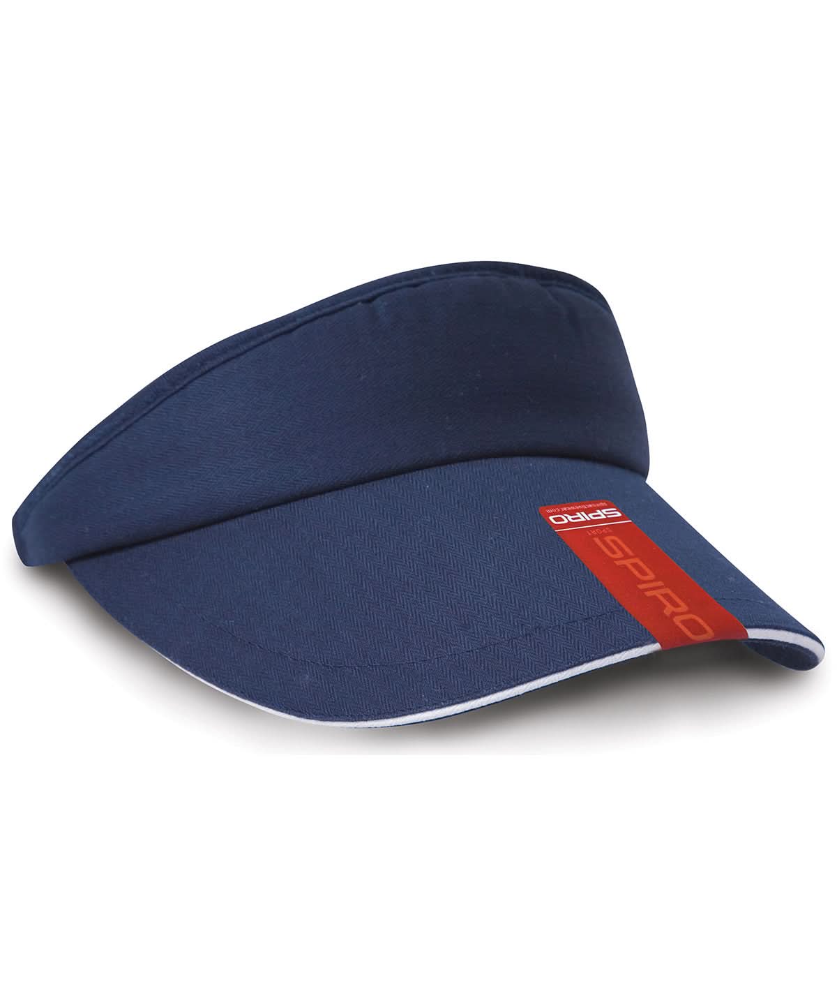 Result Headwear Herringbone sun visor with sandwich peak RC48X - Navy White One size - Customisable Caps