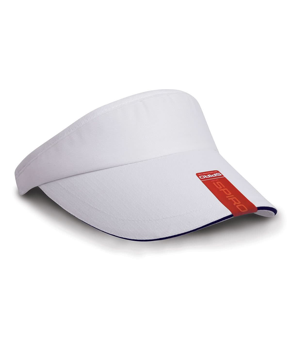 Result Headwear Herringbone sun visor with sandwich peak RC48X - White Navy One size - Customisable Caps
