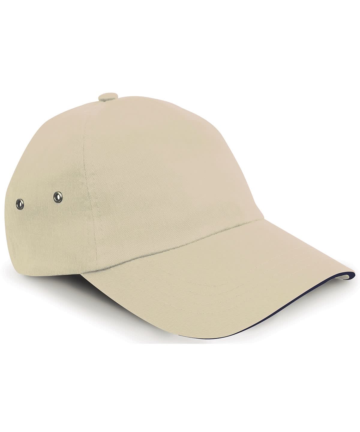 Result Headwear Printers plush cotton 5 panel cap RC72X - Putty Navy One size - Customisable Caps