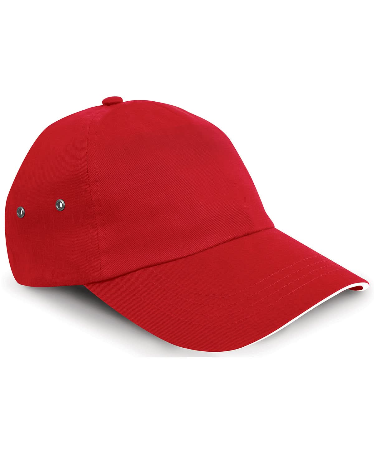 Result Headwear Printers plush cotton 5 panel cap RC72X - Red White One size - Customisable Caps