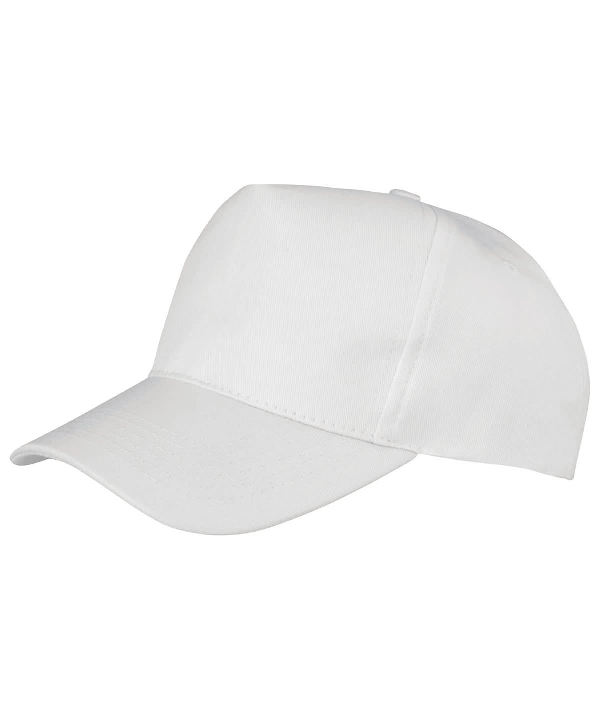 Result Headwear Boston junior 6535 polycotton cap RC84J - White One size - Customisable Caps