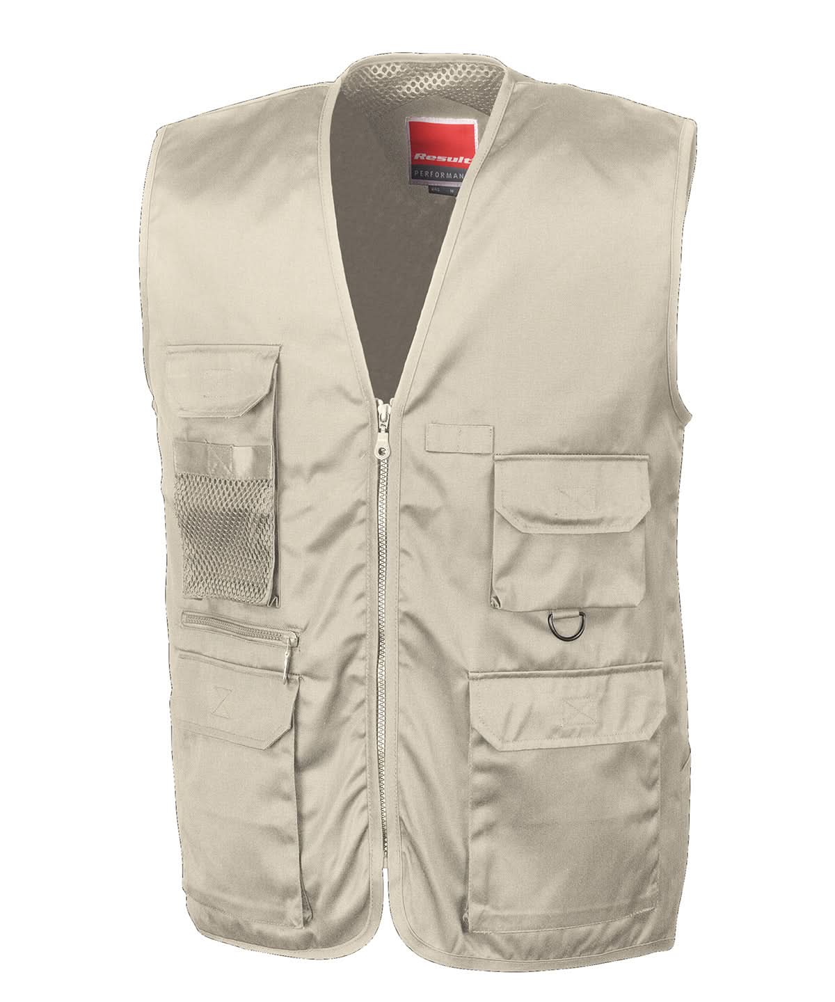 Result Workguard Adventure safari waistcoat RE45A - Camel - Customisable Gilets & Body Warmers