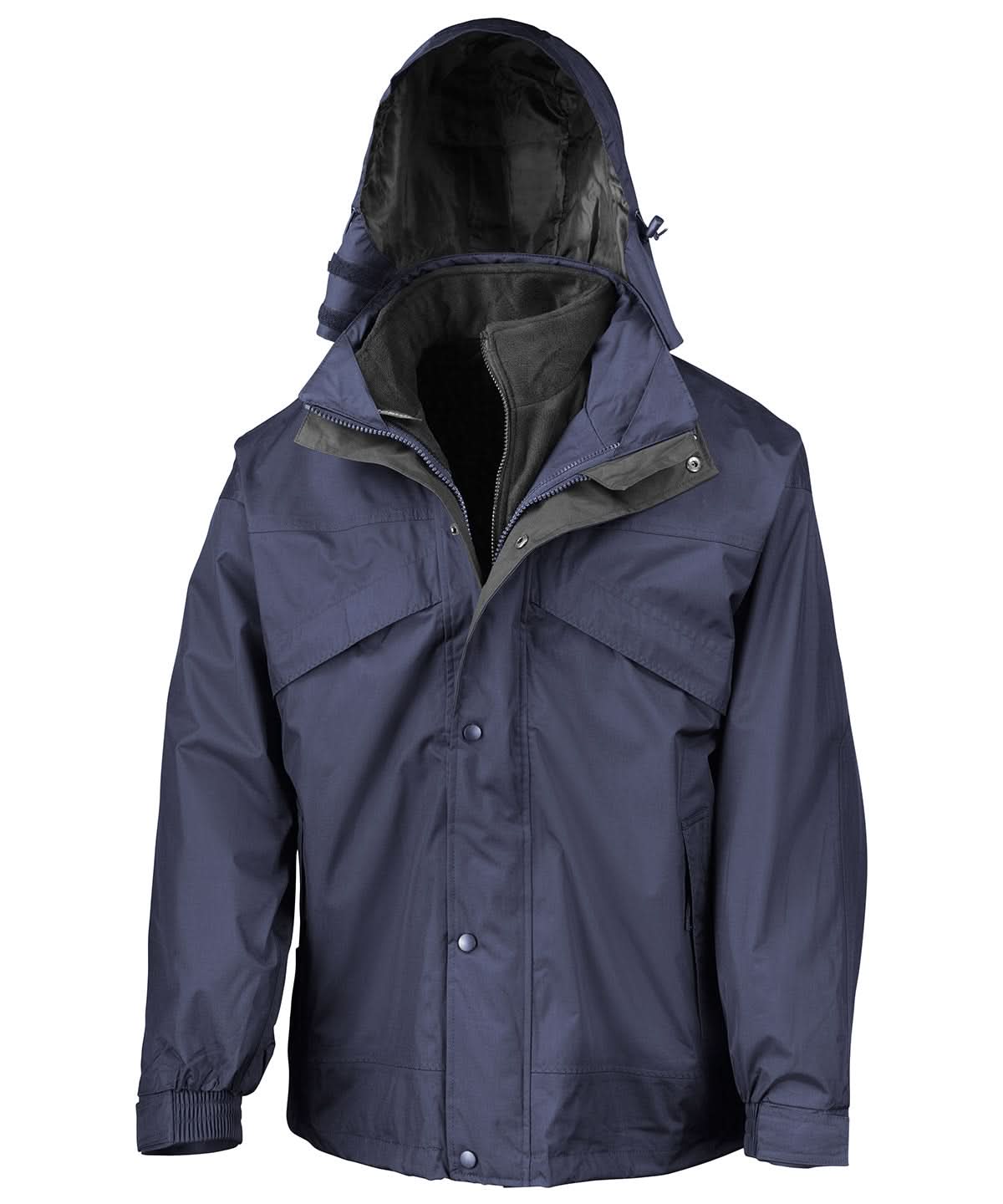 Result 3 in 1 zip and clip jacket RE68A - Navy Black - Customisable Jackets