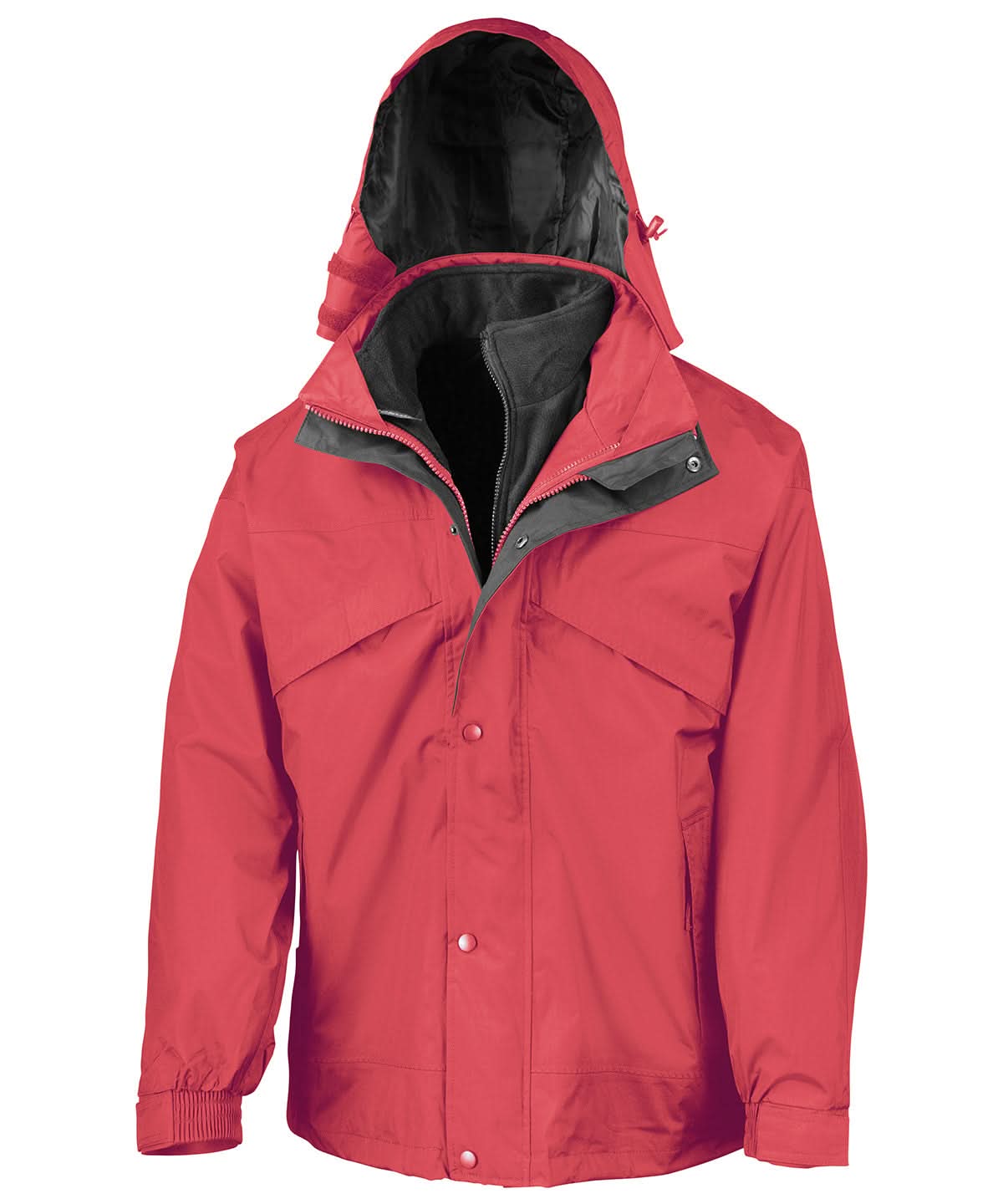 Result 3 in 1 zip and clip jacket RE68A - Red Black - Customisable Jackets
