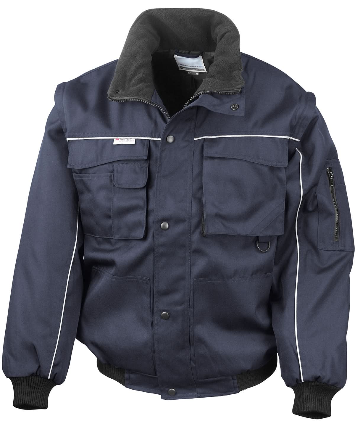 Result Workguard Work Guard zip sleeve heavy duty pilot jacket RE71A - Navy Navy - Customisable Jacket