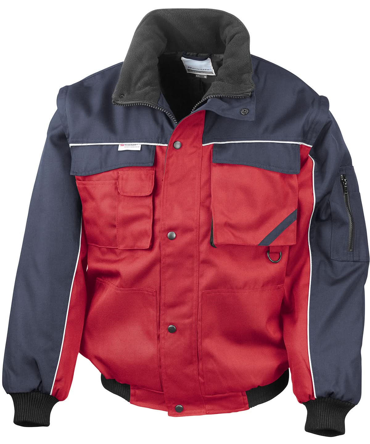 Result Workguard Work Guard zip sleeve heavy duty pilot jacket RE71A - Red Navy - Customisable Jacket