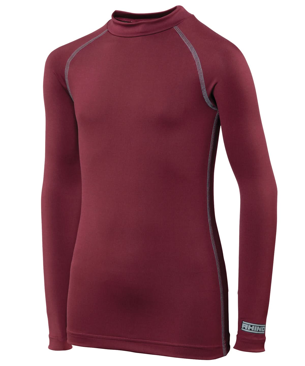 Rhino baselayer long sleeve juniors RH01B - Maroon - Customisable Baselayers