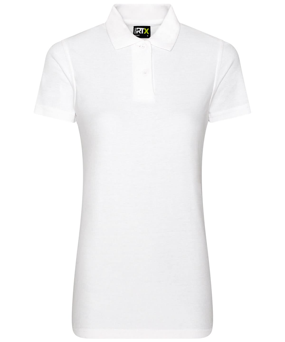 ProRTX Womens pro polo White RX01F - White - Customisable Polos
