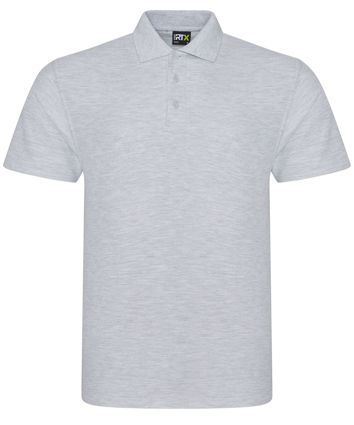 ProRTX Pro polo Heather Grey RX101 - Heather Grey - Customisable Polos