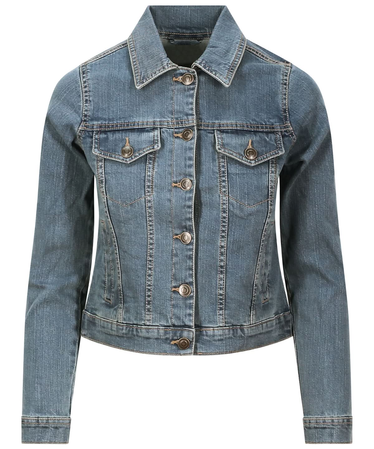 AWDis So Denim Womens Olivia denim jacket SD065 - Light Blue Wash - Customisable Jackets
