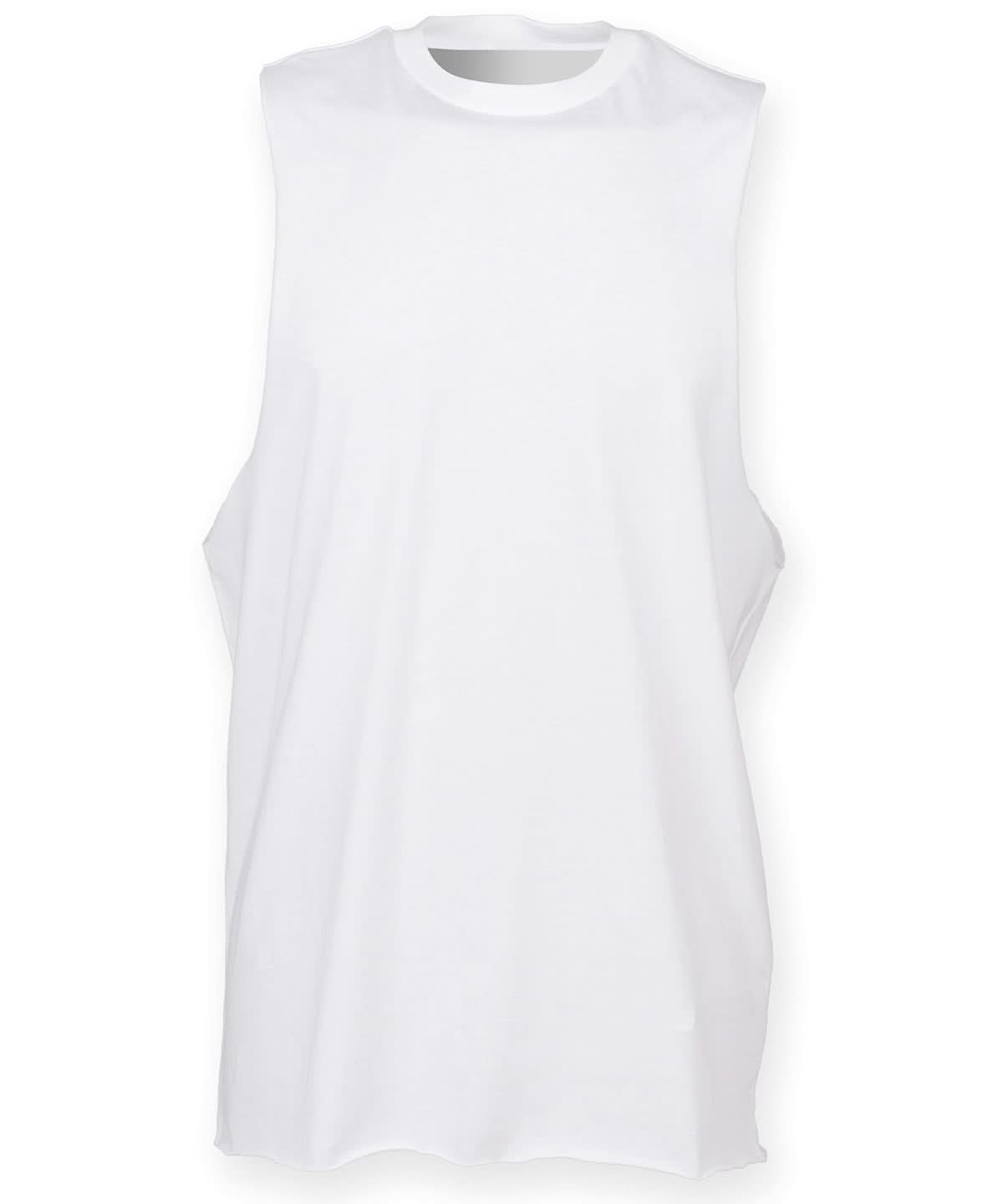 SF High neck slash armhole vest 232 SF232 - White - Customisable Vest