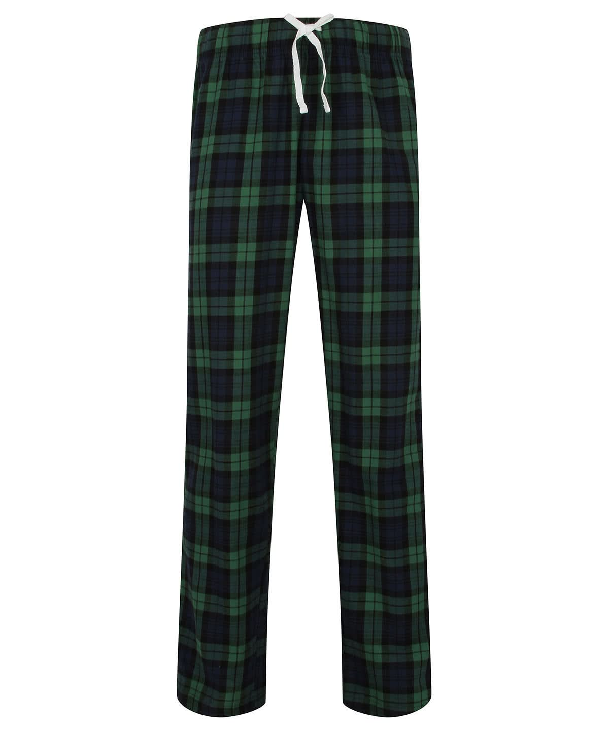 SF Tartan lounge pants M83 SFM83 - Navy Green Check - Customisable Loungewear Bottoms