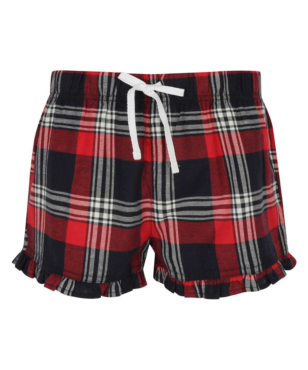 SF Womens tartan frill shorts SK082 - Red Navy Check - Customisable Shorts
