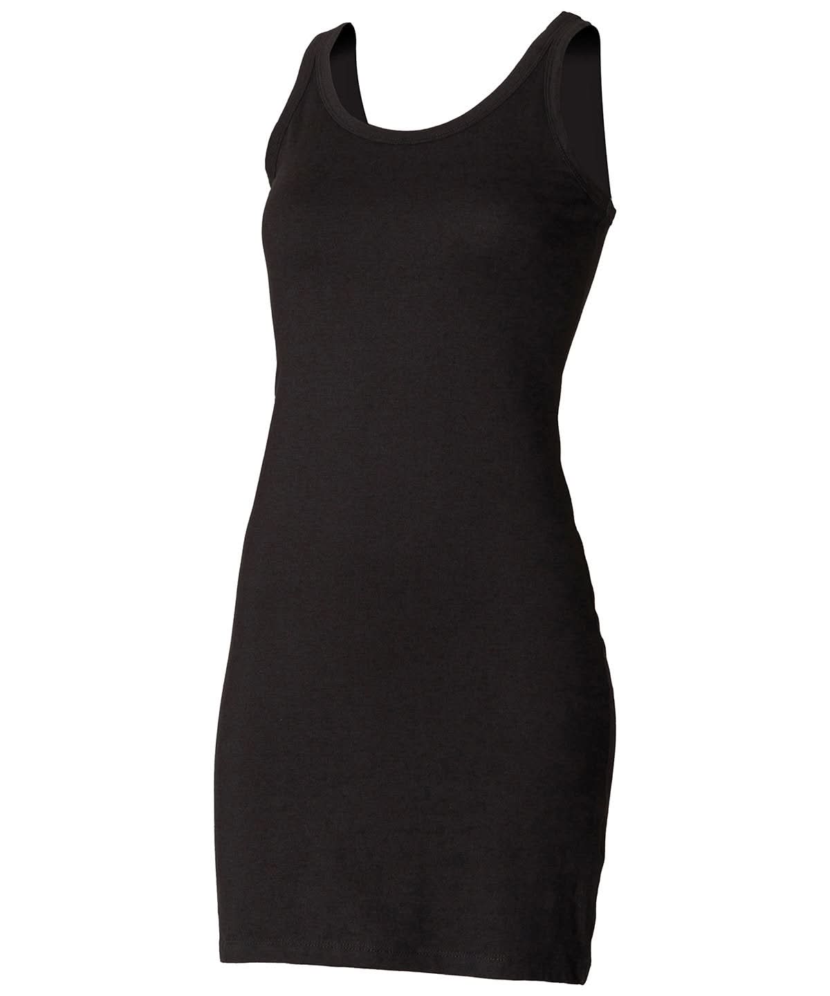 SF Extra long stretch tank SK104 - Black - Customisable T-Shirts