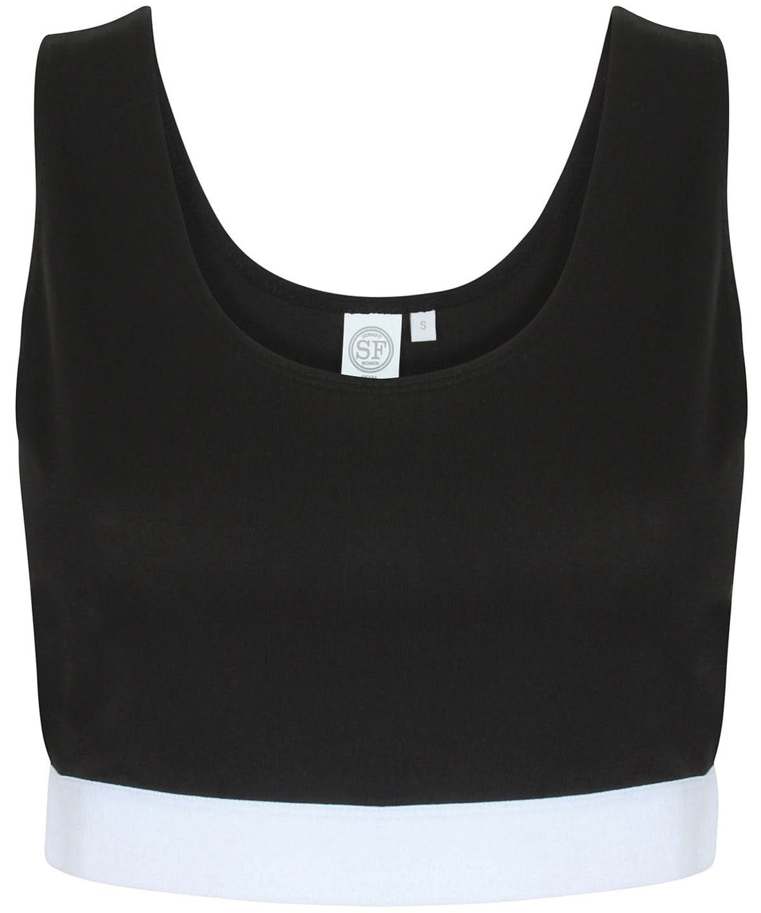 SF Womens fashion crop top SK236 - Black White - Customisable Vest