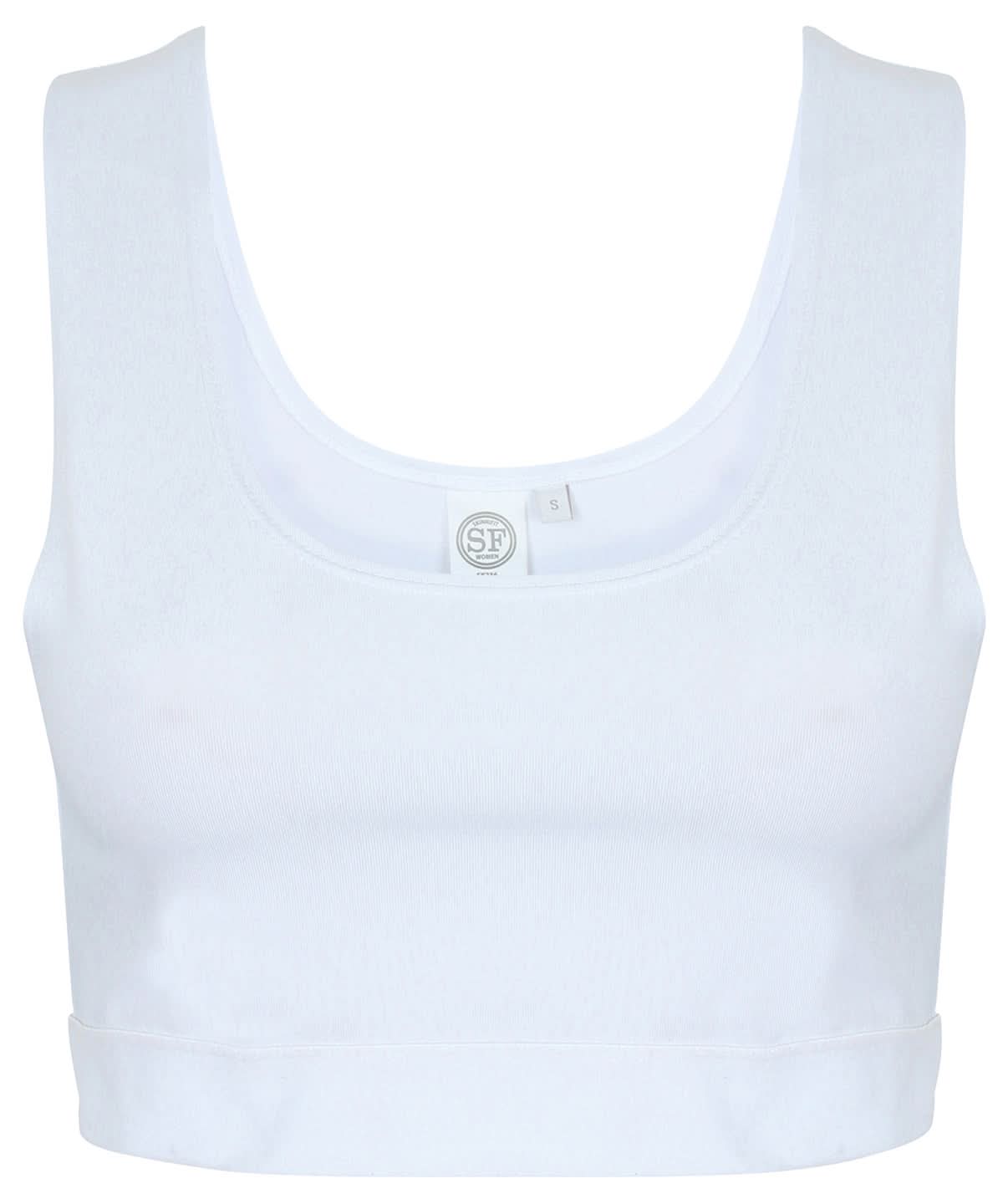 SF Womens fashion crop top SK236 - White White - Customisable Vest