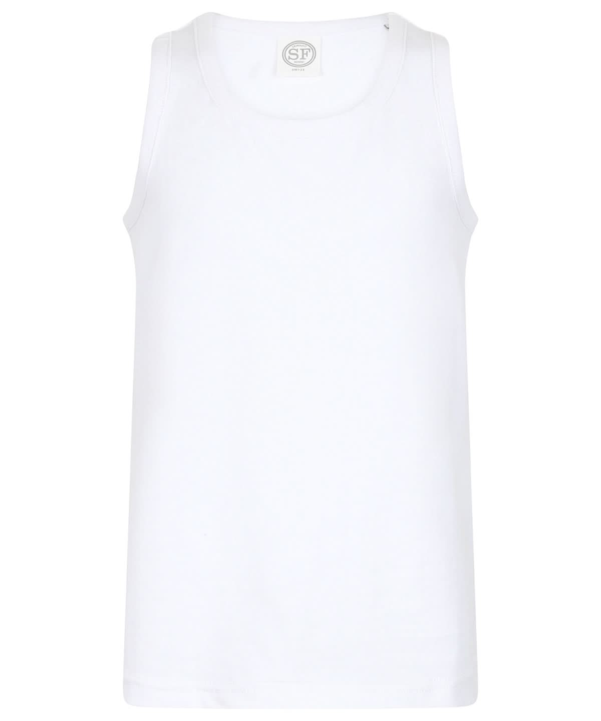 SF Kids feel good stretch vest SM123 - White - Customisable Kids Vest