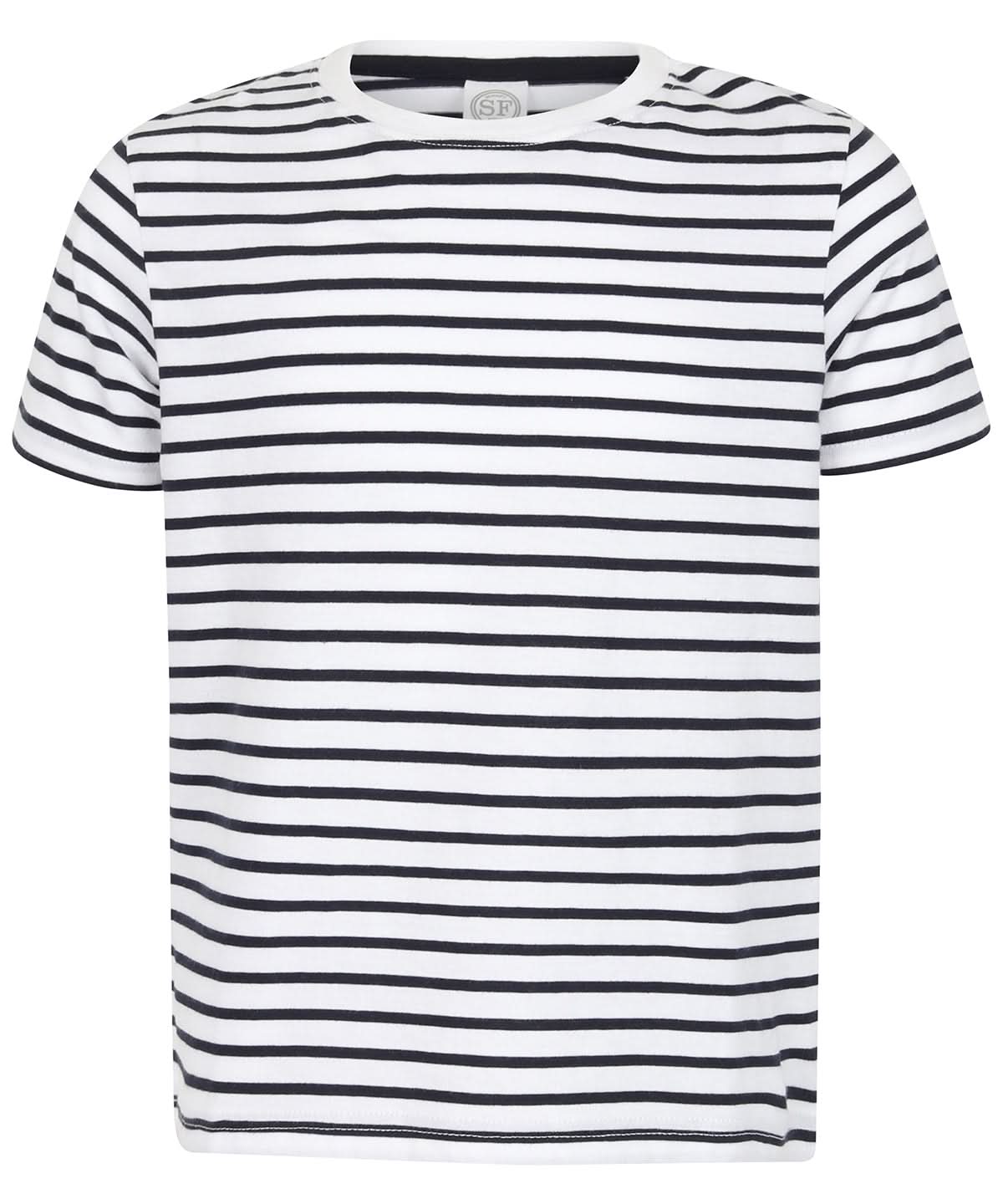SF Kids striped T SM202 - White Oxford Navy - Customisable T-Shirts