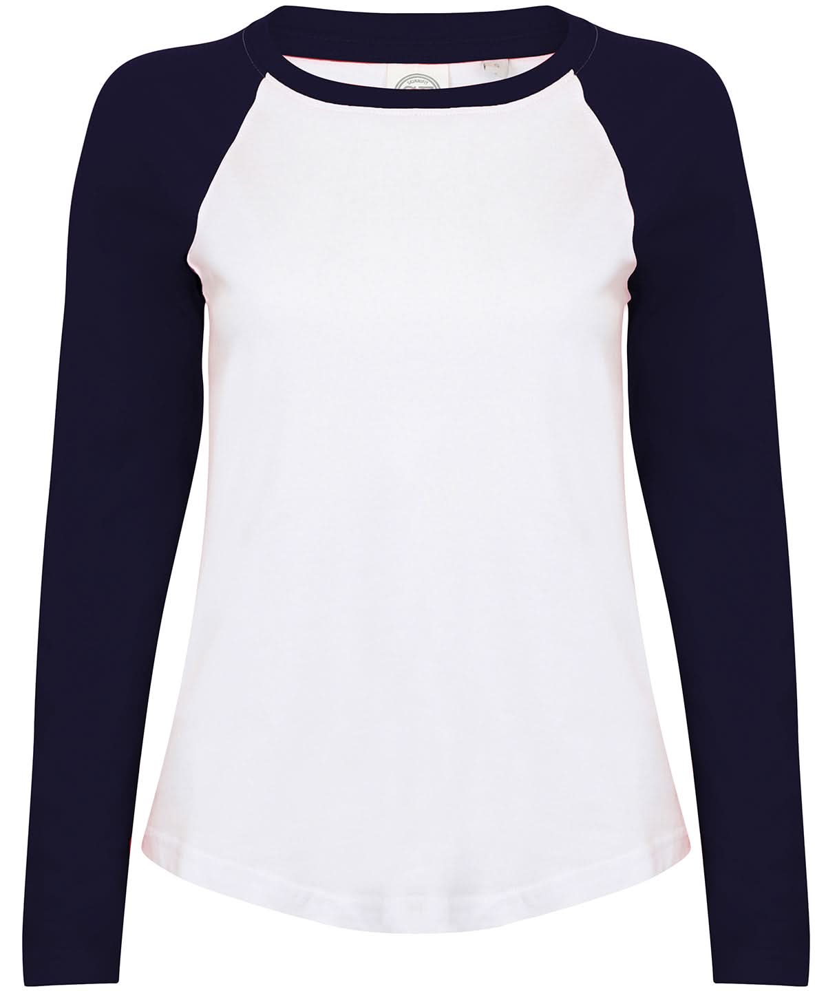 SF Kids long sleeve baseball T SM271 - White Oxford Navy - Customisable T-Shirts