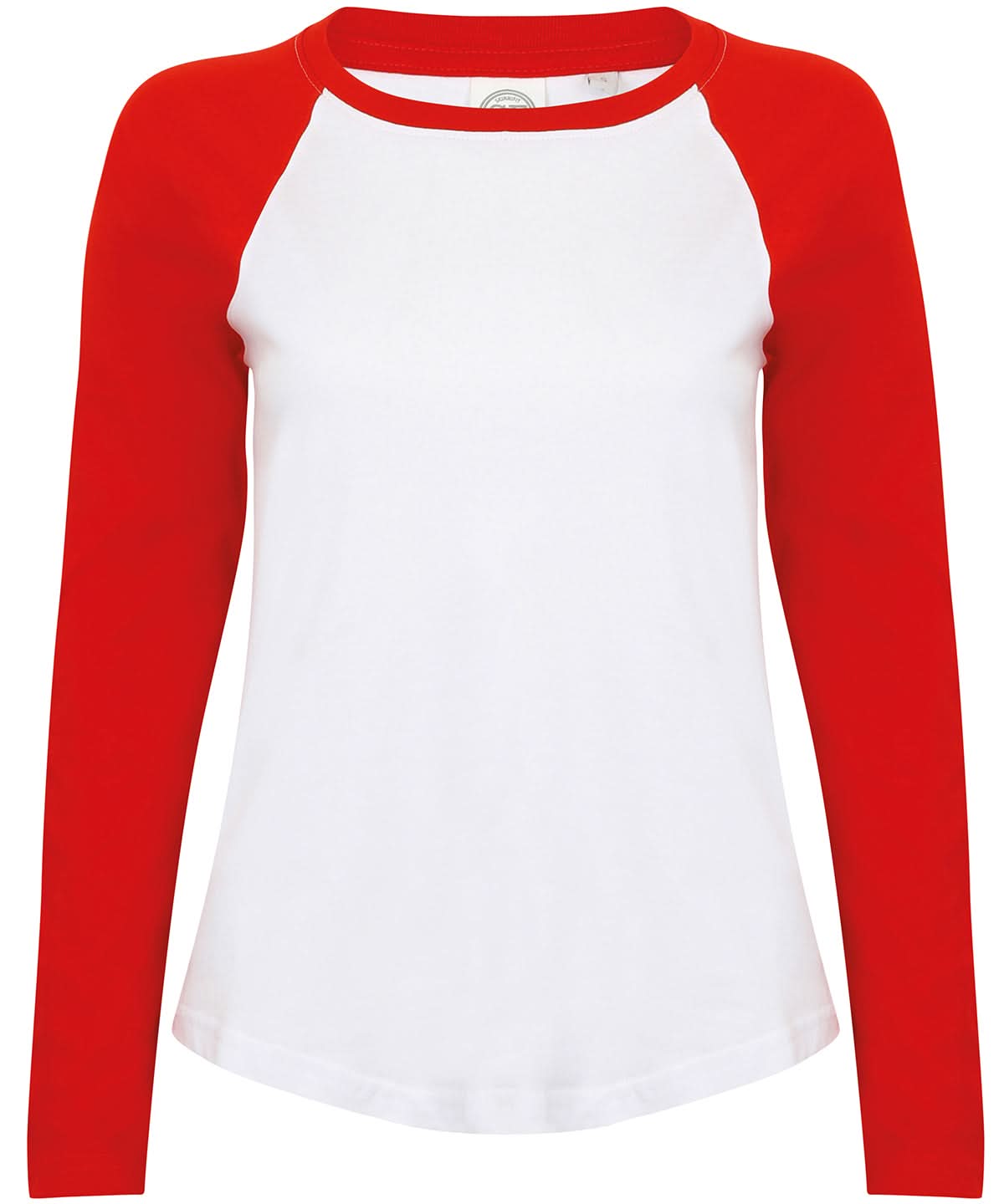 SF Kids long sleeve baseball T SM271 - White Red - Customisable T-Shirts
