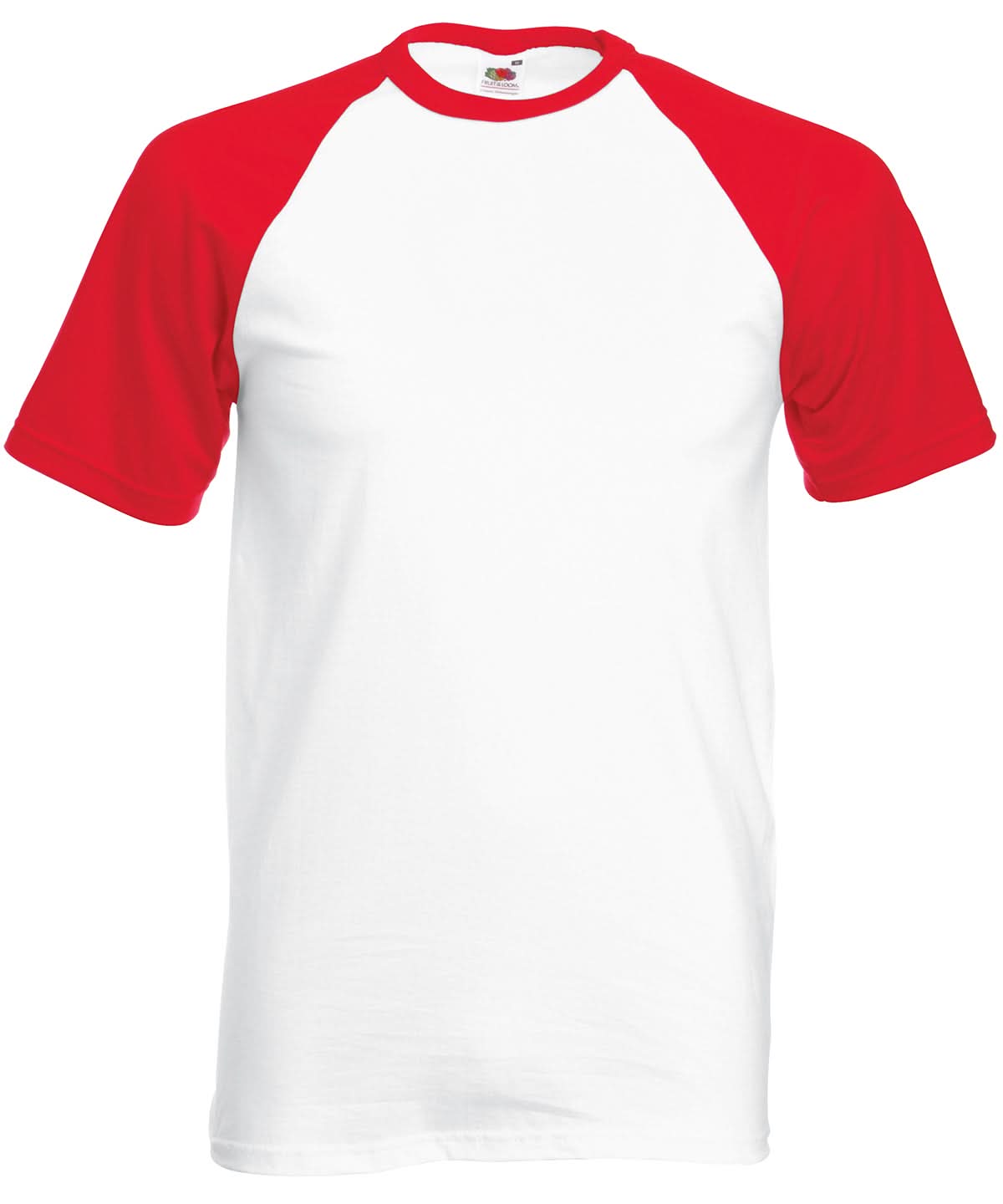 Fruit of the Loom Fruit Of The Loom Short Sleeve Baseball T SS026 - White Red - Customisable T-Shirts