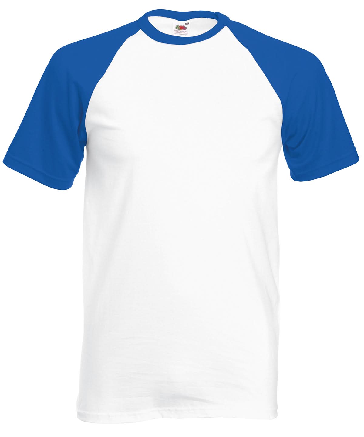 Fruit of the Loom Fruit Of The Loom Short Sleeve Baseball T SS026 - White Royal Blue - Customisable T-Shirts