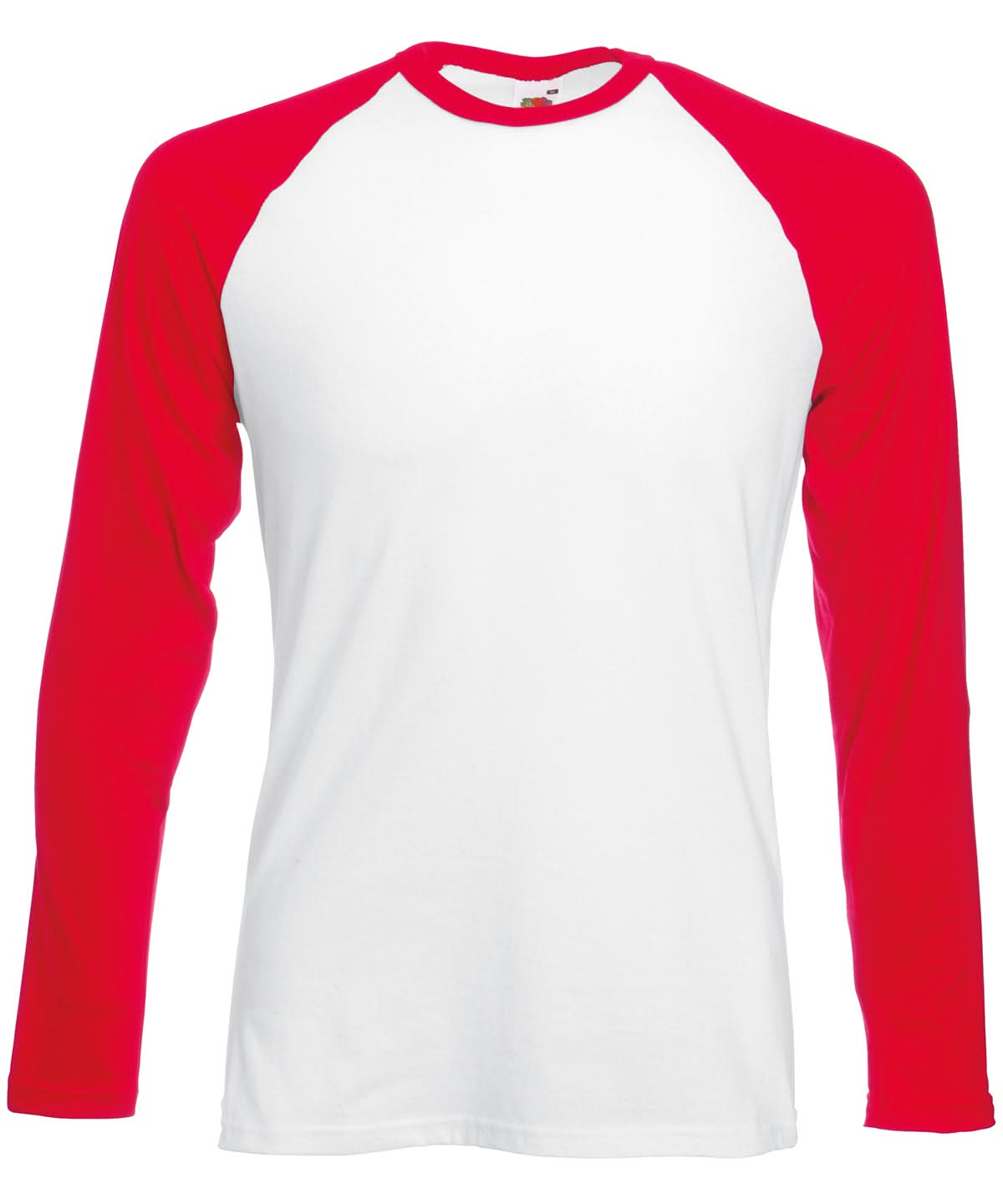 Fruit of the Loom Fruit Of The Loom Long Sleeve Baseball T SS028 - White Red - Customisable T-Shirts