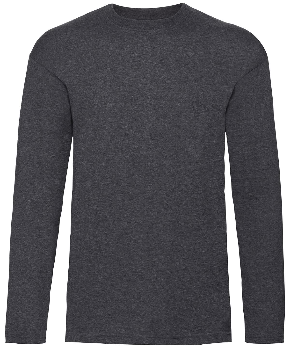 Fruit of the Loom Fruit Of The Loom Valueweight Long Sleeve T SS032 - Dark Heather Grey - Customisable T-Shirts