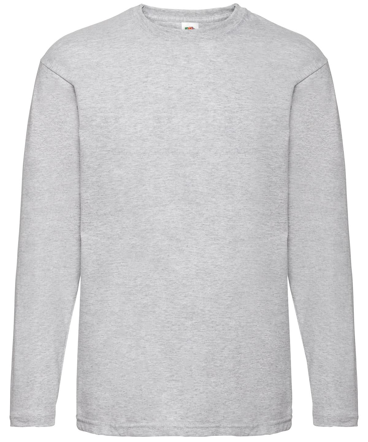Fruit of the Loom Fruit Of The Loom Valueweight Long Sleeve T SS032 - Heather Grey - Customisable T-Shirts