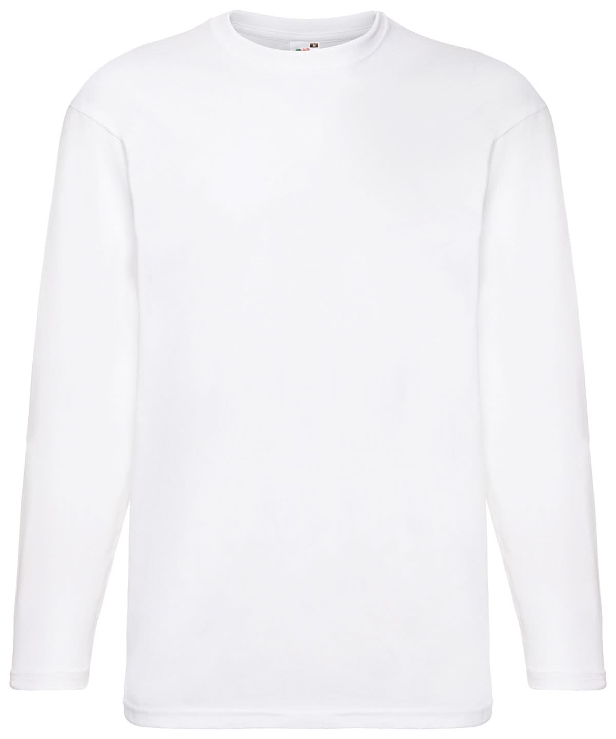 Fruit of the Loom Fruit Of The Loom Valueweight Long Sleeve T SS032 - White - Customisable T-Shirts