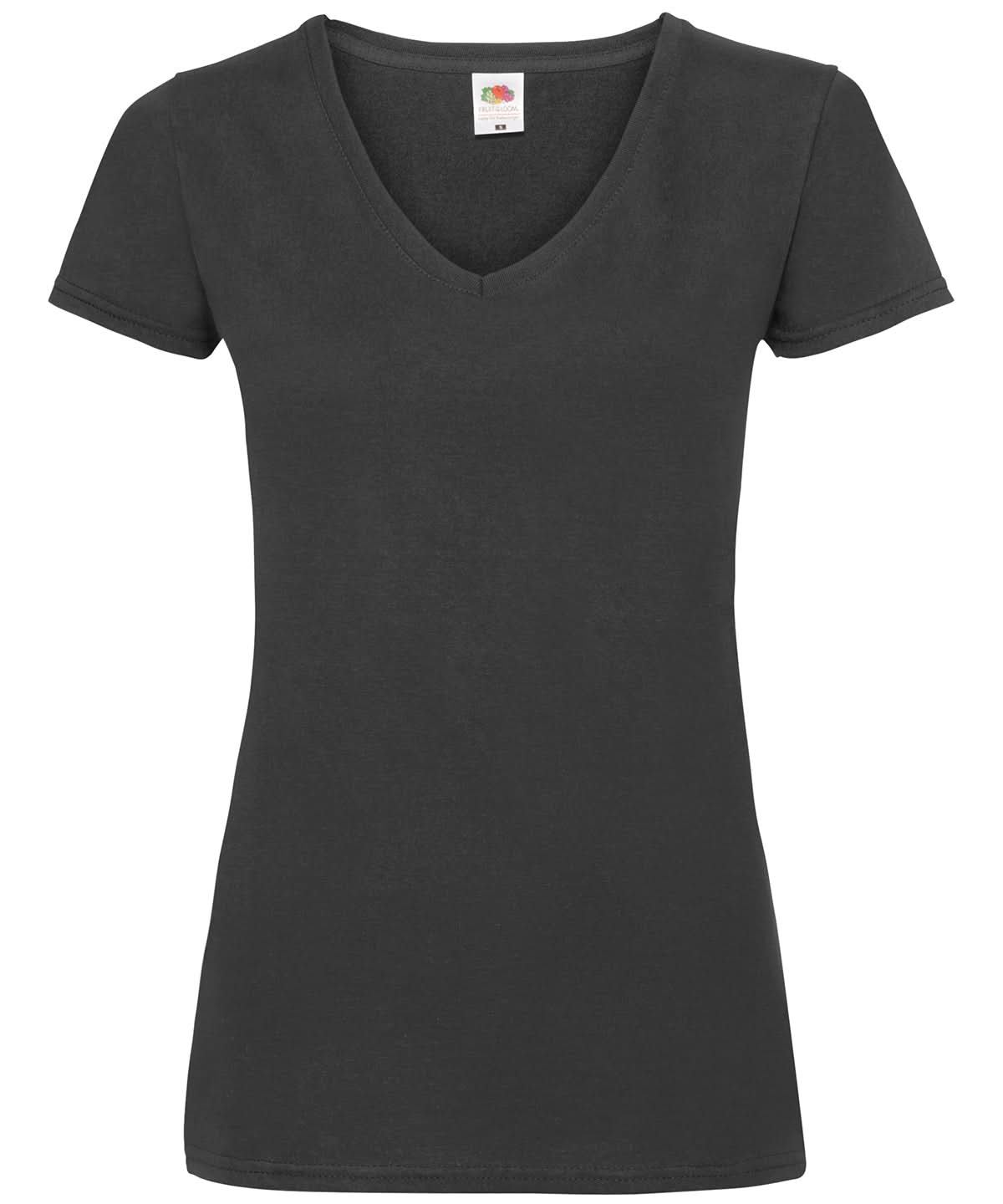 Fruit of the Loom Fruit Of The Loom WomenS Valueweight V Neck T SS047 - Black - Customisable T-Shirts