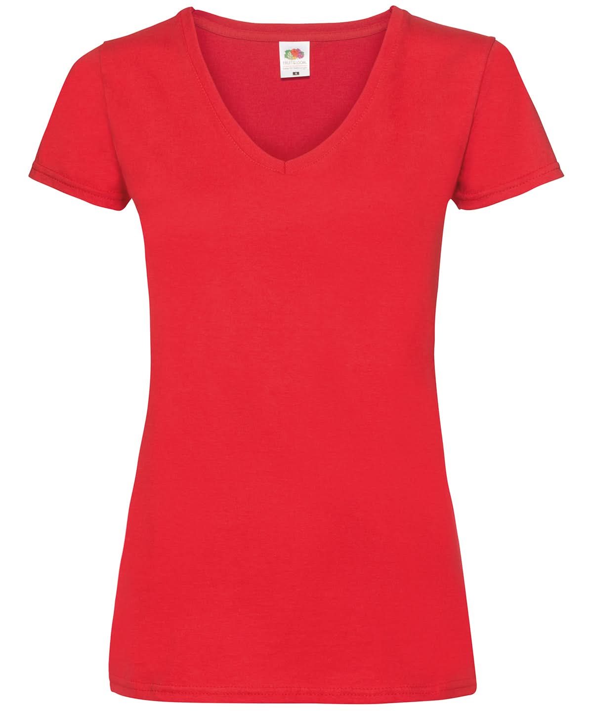 Fruit of the Loom Fruit Of The Loom WomenS Valueweight V Neck T SS047 - Red - Customisable T-Shirts