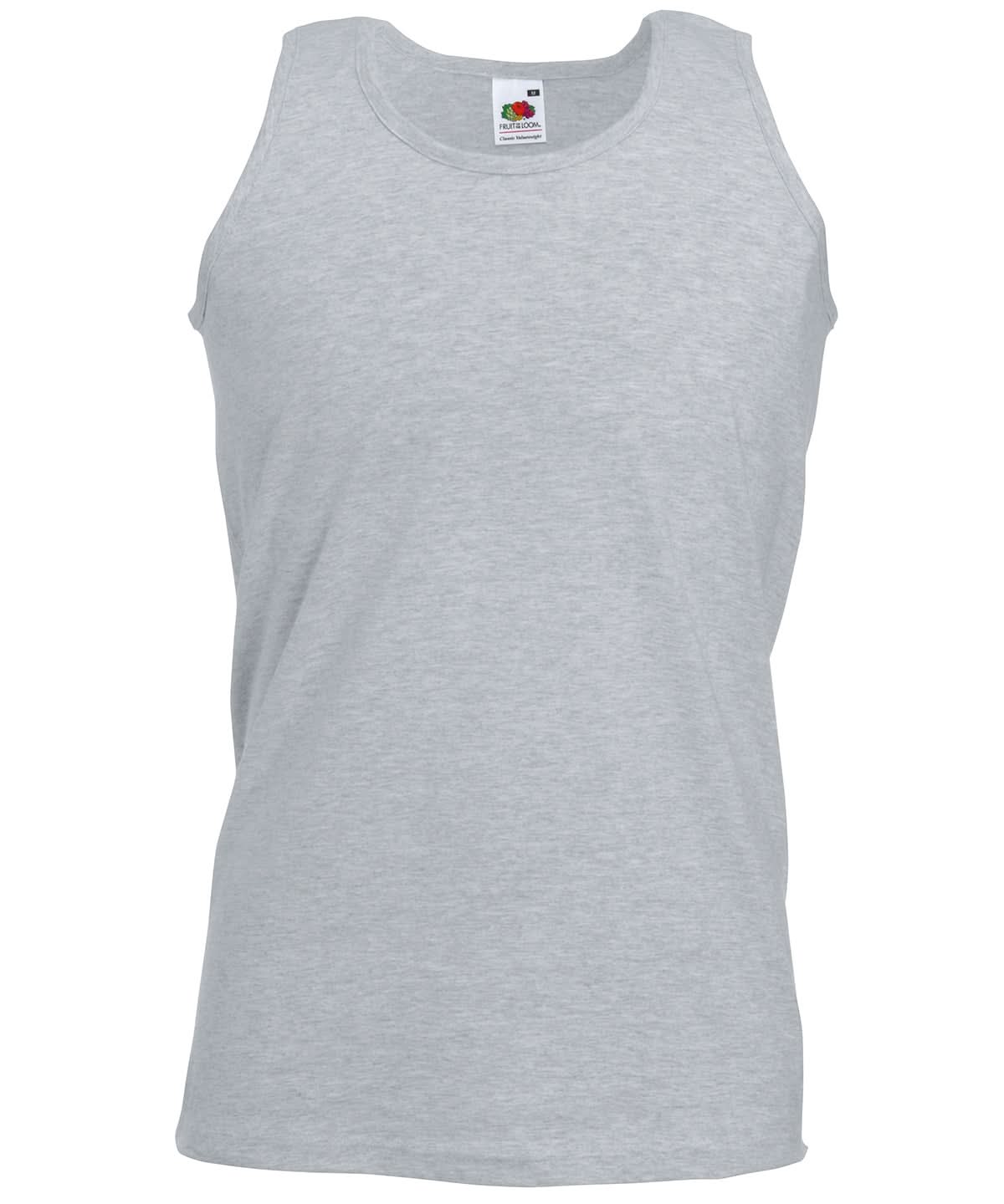 Fruit of the Loom Fruit Of The Loom Valueweight Athletic Vest SS100 - Heather Grey* - Customisable Vest