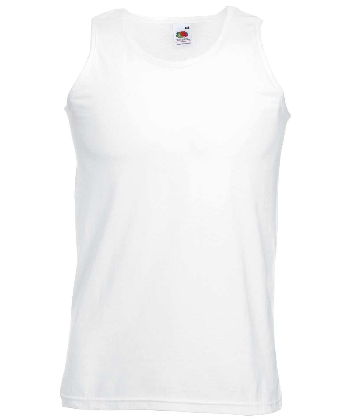 Fruit of the Loom Fruit Of The Loom Valueweight Athletic Vest SS100 - White* - Customisable Vest